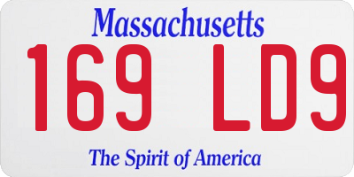MA license plate 169LD9