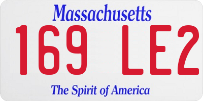 MA license plate 169LE2