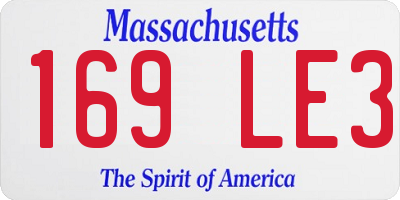 MA license plate 169LE3