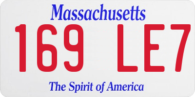 MA license plate 169LE7
