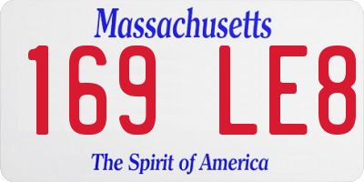 MA license plate 169LE8