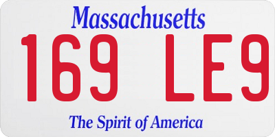 MA license plate 169LE9