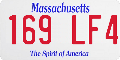 MA license plate 169LF4