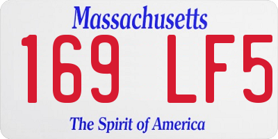MA license plate 169LF5