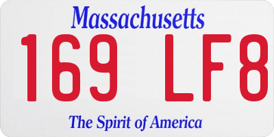 MA license plate 169LF8