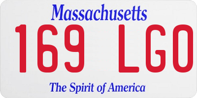 MA license plate 169LG0