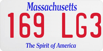 MA license plate 169LG3