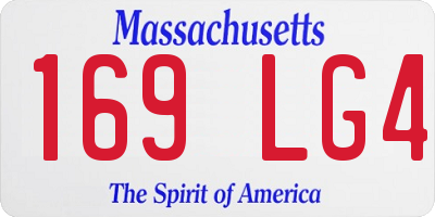 MA license plate 169LG4