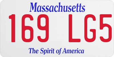 MA license plate 169LG5