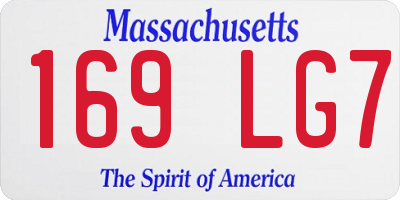 MA license plate 169LG7