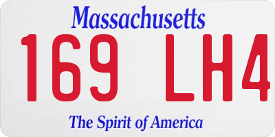 MA license plate 169LH4