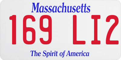 MA license plate 169LI2