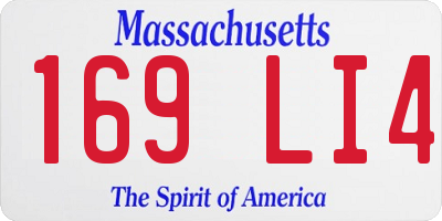 MA license plate 169LI4