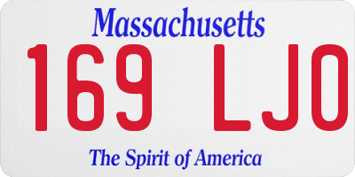 MA license plate 169LJ0