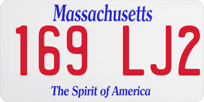 MA license plate 169LJ2