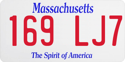 MA license plate 169LJ7
