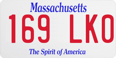 MA license plate 169LK0
