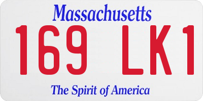 MA license plate 169LK1