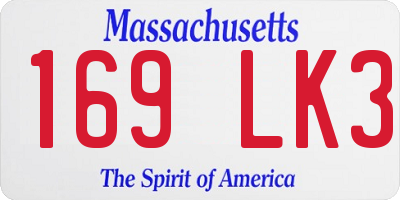 MA license plate 169LK3