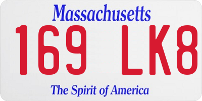 MA license plate 169LK8