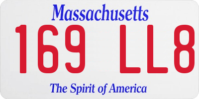 MA license plate 169LL8