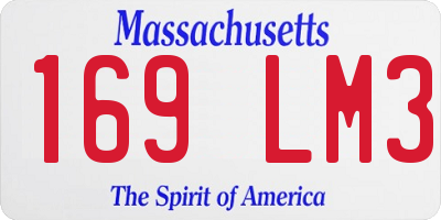 MA license plate 169LM3