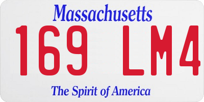 MA license plate 169LM4