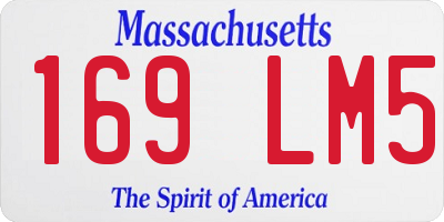 MA license plate 169LM5