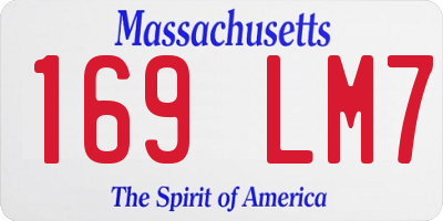 MA license plate 169LM7