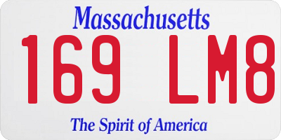 MA license plate 169LM8