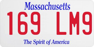MA license plate 169LM9