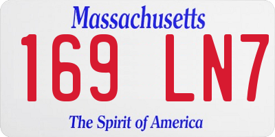 MA license plate 169LN7