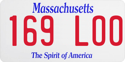 MA license plate 169LO0