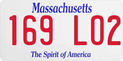 MA license plate 169LO2