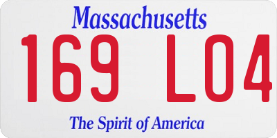MA license plate 169LO4