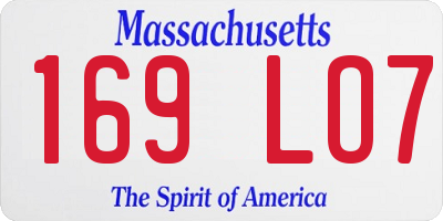 MA license plate 169LO7