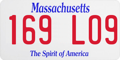 MA license plate 169LO9