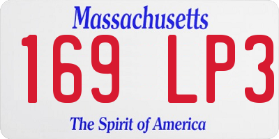 MA license plate 169LP3
