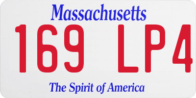 MA license plate 169LP4