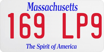 MA license plate 169LP9