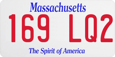 MA license plate 169LQ2