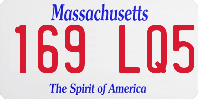 MA license plate 169LQ5
