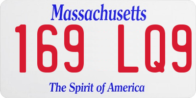 MA license plate 169LQ9