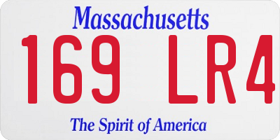 MA license plate 169LR4