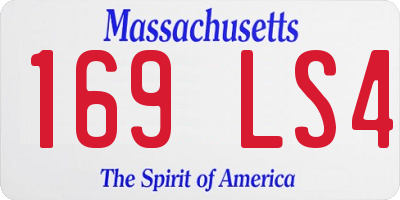 MA license plate 169LS4