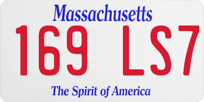 MA license plate 169LS7