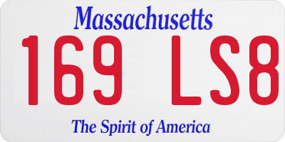 MA license plate 169LS8