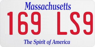 MA license plate 169LS9