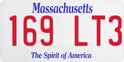 MA license plate 169LT3