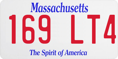 MA license plate 169LT4
